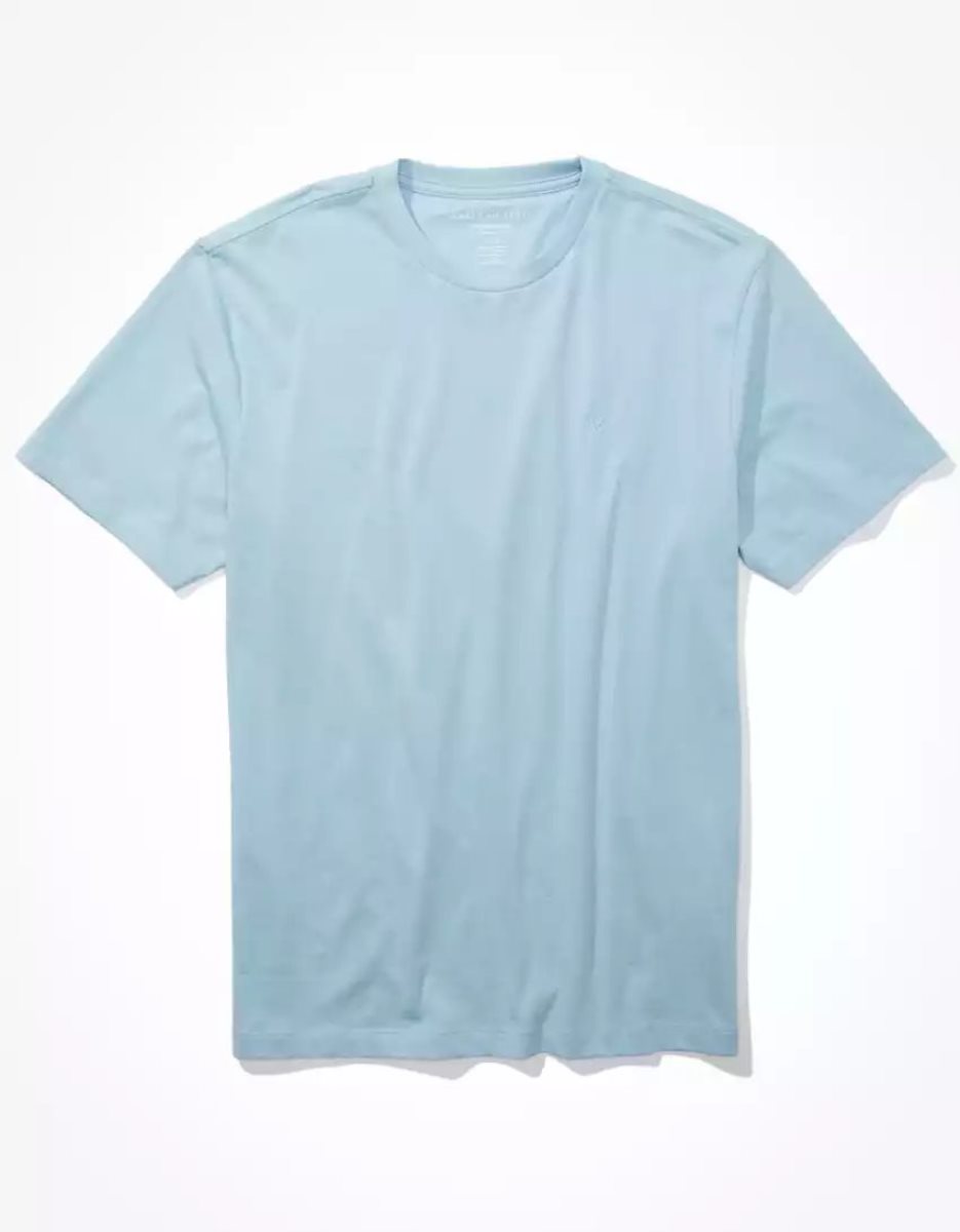 T Shirts American Eagle AE Super Soft Legend Bleu Clair Homme | ALA-56401297